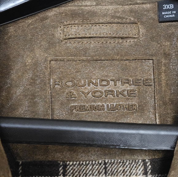 NWT Roundtree & Yorke Suede Leather Vest Men’s 3XB Full Zip Snap Brown $350 - Picture 8 of 14